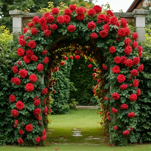 Роза плетистая Алый Триумф купить по цене от 319р. в интернет-магазине «Посадика» с доставкой почтой в в Верхняя Салдае и по всей России – [изображение №1].